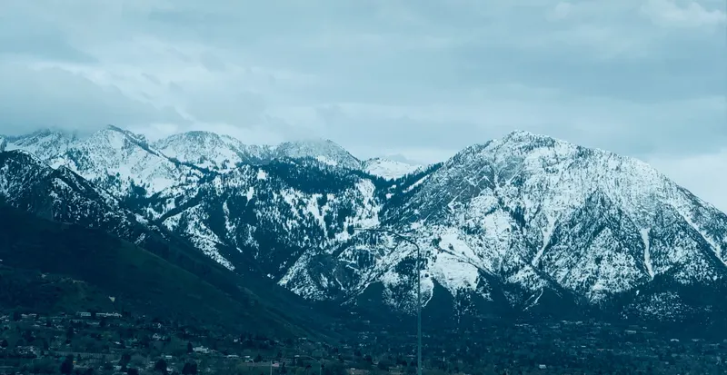 Snow-covered mountains in Utah.