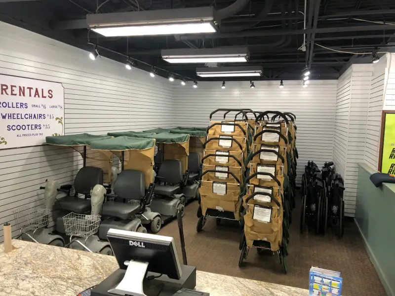The rental equipment area in Denver.