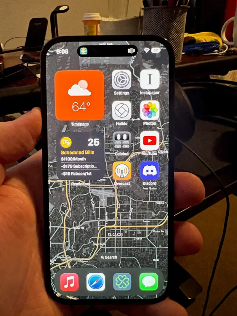 My iPhone 14 Pro home screen.