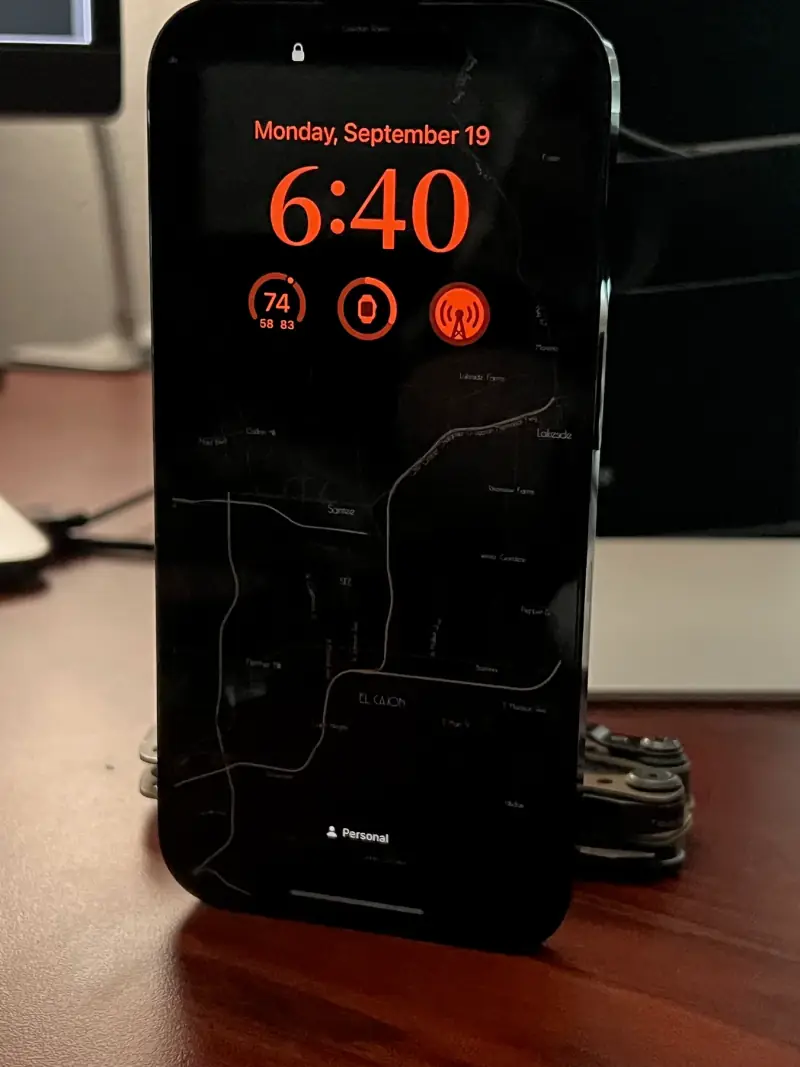 My iPhone 14 Pro lock screen.