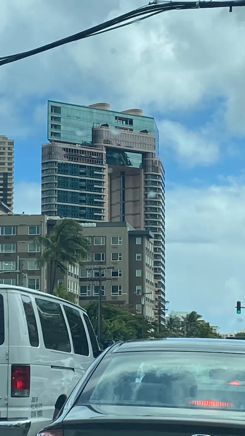 Driving through Hawaii.