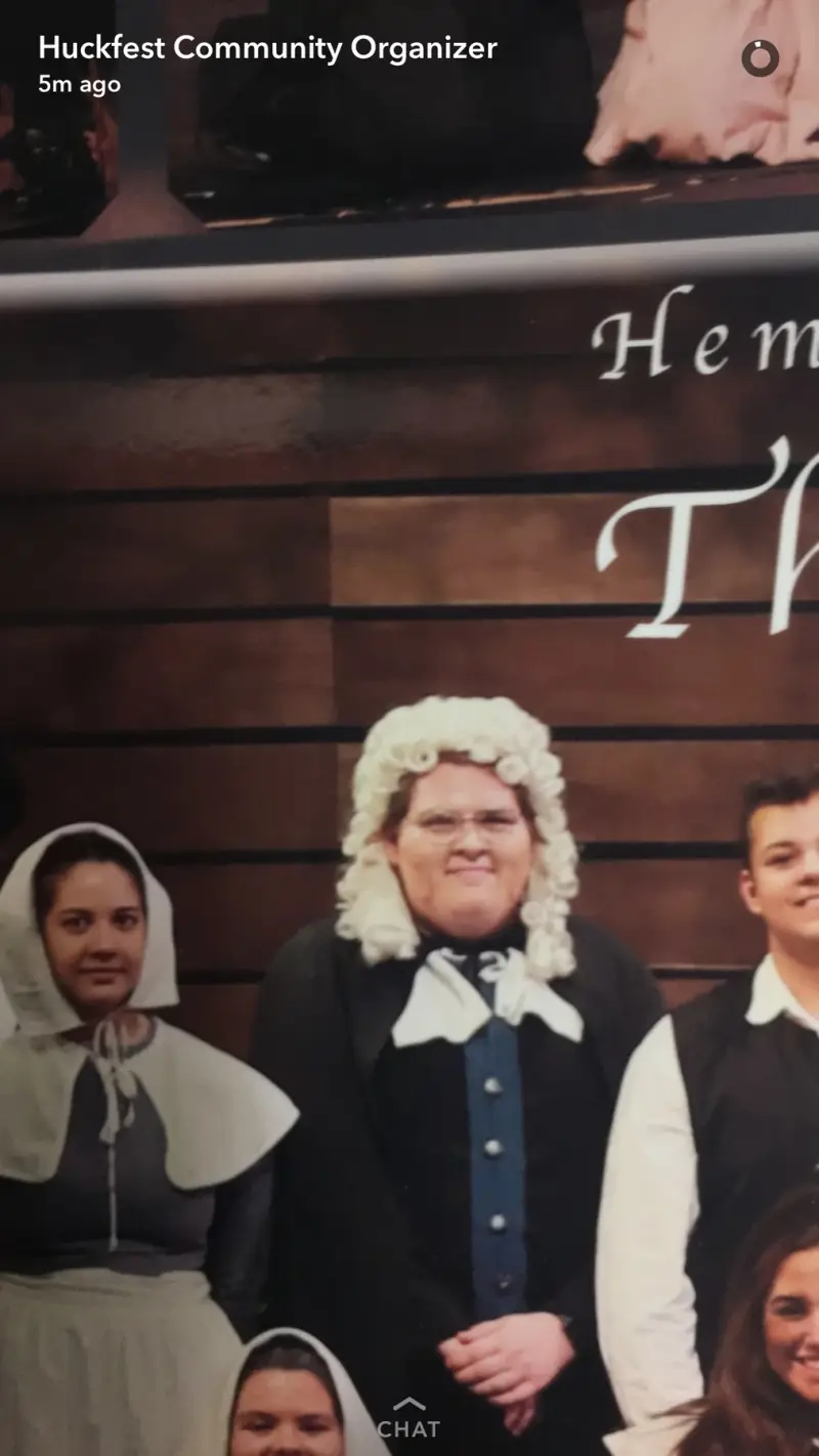 In costume for The Crucible.