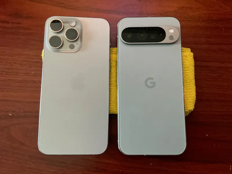 iPhone and Google Pixel side by side.