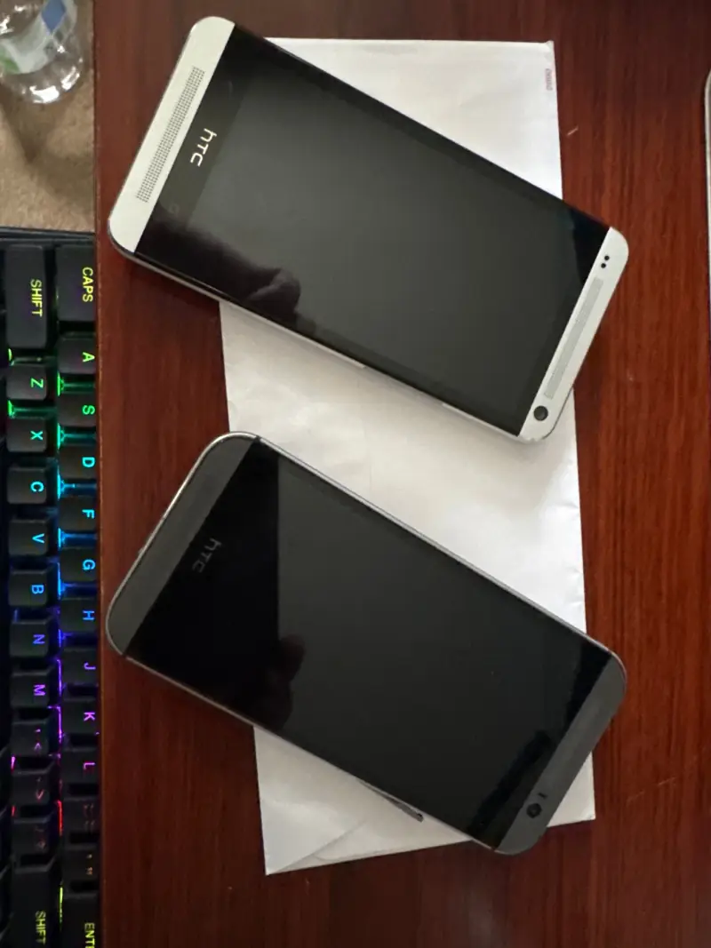 HTC One M7 and M8: front designs.