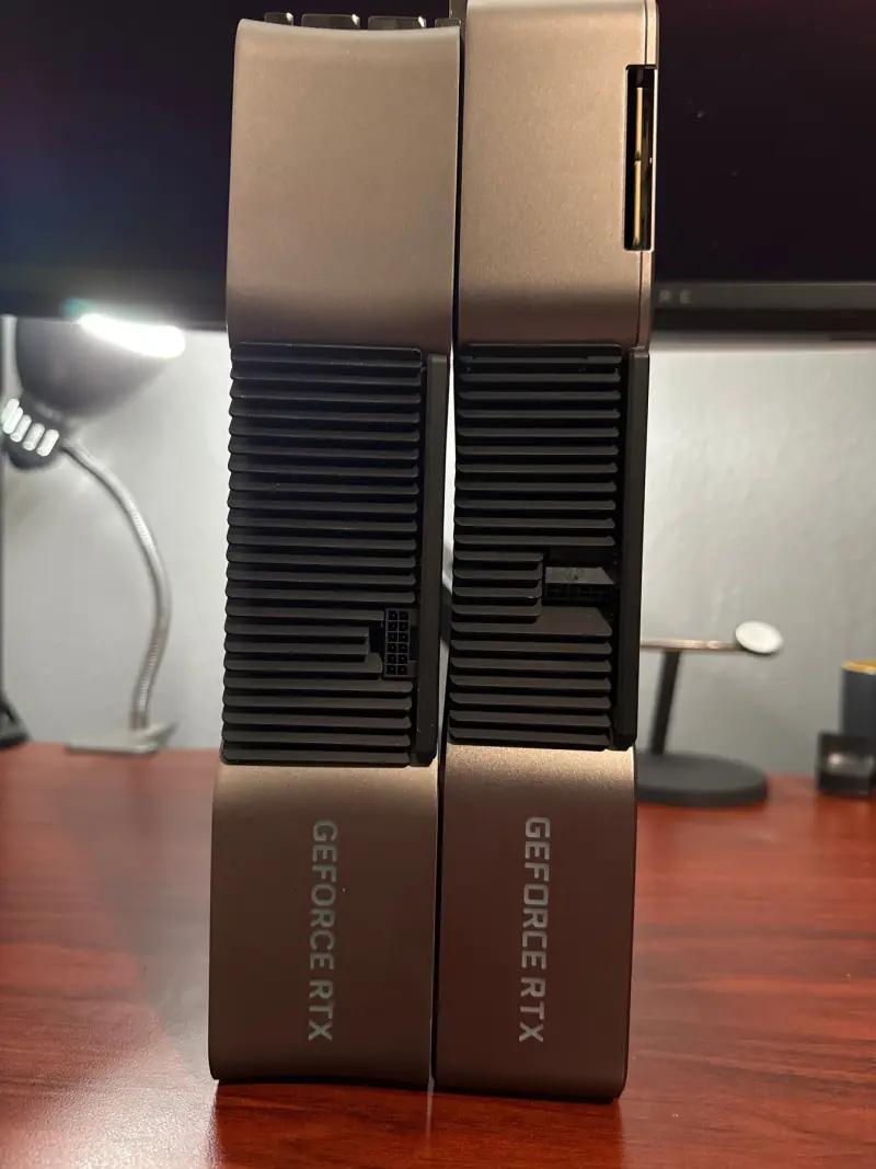 RTX 3090 and RTX 4090: cooler thickness.