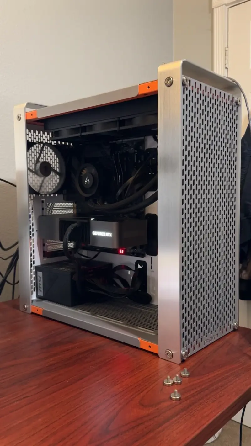 My PC with the side panel off.