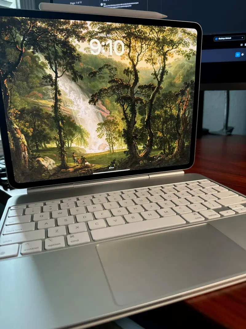 iPad Pro with its keyboard.
