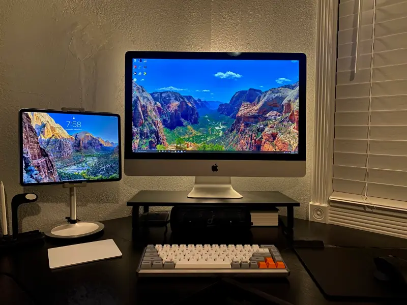 My iMac and second display.
