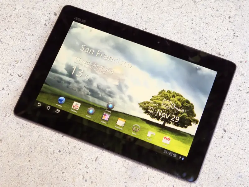 Transformer Prime home screen.